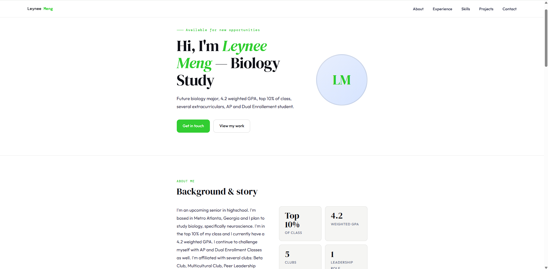 Example CV Two preview